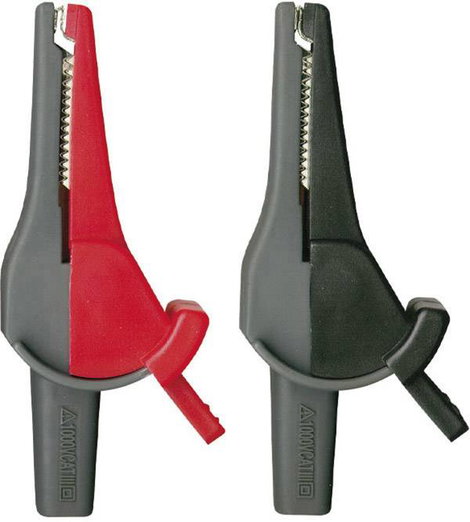 Beha Amprobe 370012 Biztonsági krokodilcsipesz készlet 4 mm-es alj CAT III 1000 V, CAT IV 600 V Piro