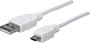 Manhattan USB kábel USB 2.0 USB-A dugó, USB mikro B dugó 1.00 m Fehér UL minősített 323987 bélyegkép