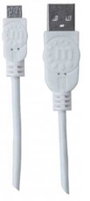 Manhattan USB kábel USB 2.0 USB-A dugó, USB mikro B dugó 1.00 m Fehér UL minősített 323987 7. bélyegkép