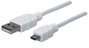 Manhattan USB kábel USB 2.0 USB-A dugó, USB mikro B dugó 1.80 m Fehér UL minősített 324069 2. bélyegkép