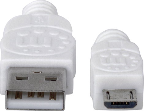 Manhattan USB kábel USB 2.0 USB-A dugó, USB mikro B dugó 1.80 m Fehér UL minősített 324069 3. kép