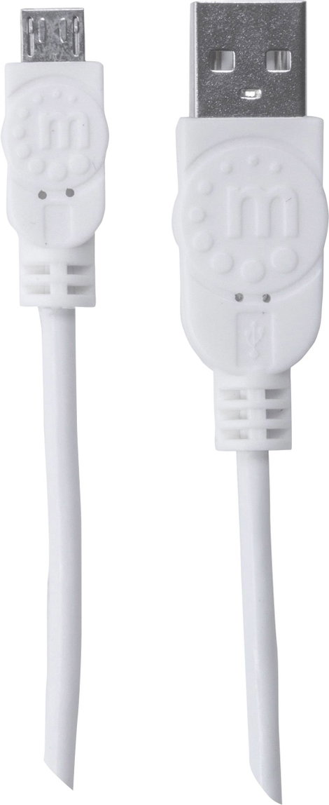 Manhattan USB kábel USB 2.0 USB-A dugó, USB mikro B dugó 1.80 m Fehér UL minősített 324069 5. kép