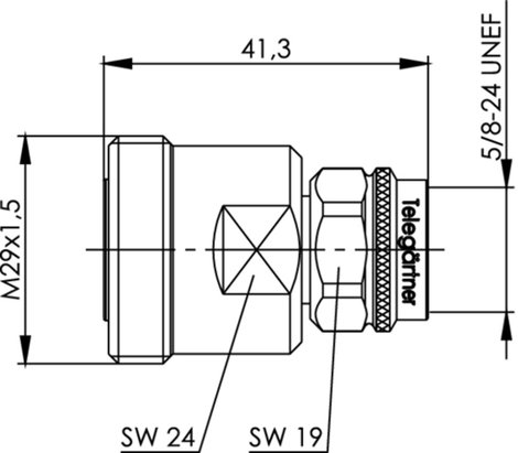 Telegärtner J01122C0011 J01122C0011 Koax csatlakozó 7-16-DIN alj - N dugó 1 db 2. kép