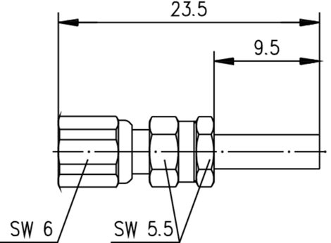 Telegärtner J01171A0011 J01171A0011 SMC csatlakozó Alj, egyenes 50 Ω 1 db 2. kép
