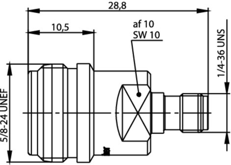 Telegärtner J01027B0017 J01027B0017 Koax csatlakozó N alj - SMA alj 1 db 2. kép