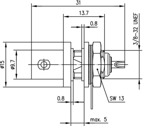 Telegärtner J01003D1286 J01003D1286 BNC csatlakozó Alj, beépíthető 75 Ω 1 db 2. kép