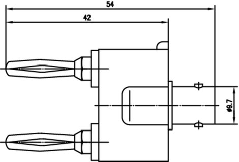 Telegärtner J01008A0620 Mérőadapter BNC aljzat - lamellás dugó, 4 mm, lamellás dugó, 4 mm Fekete, Ez 2. kép