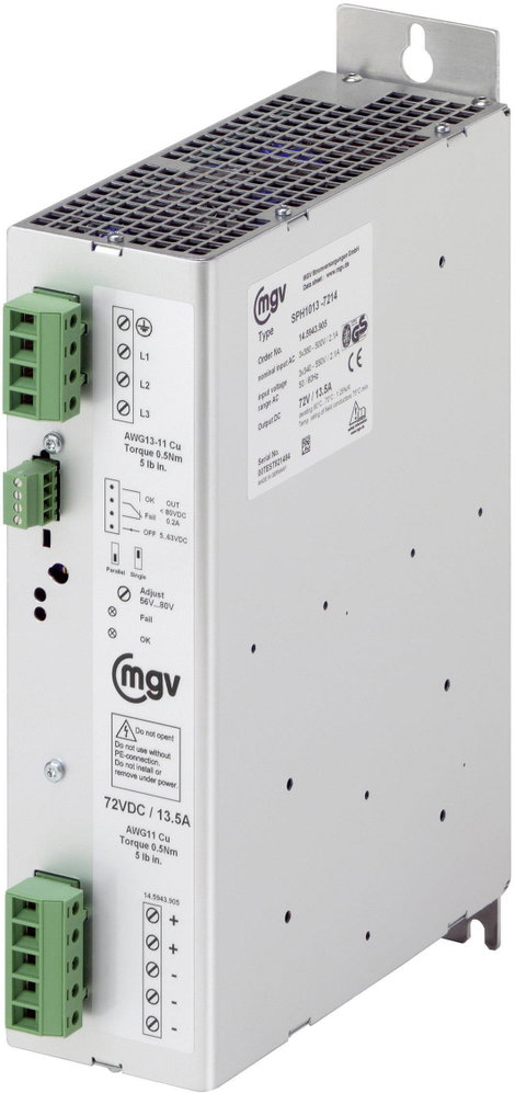 mgv SPH1013-7214 AC/DC beépíthető tápegység 13.5 A 1000 W 72 V/DC 1 db