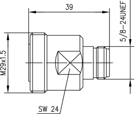 Telegärtner J01122A0008 J01122A0008 Koax csatlakozó 7-16-DIN alj - N alj 1 db 2. kép