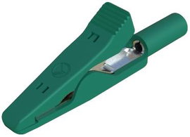 SKS Hirschmann MA 2 VA Krokodilcsipesz 2 mm-es alj CAT I Zöld