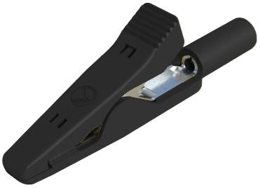SKS Hirschmann MA 2 VA Krokodilcsipesz 2 mm-es alj CAT I Fekete