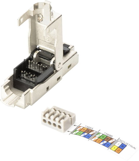 Digitus RJ45 Hálózat Csatlakozó CAT 6A, Szereletlen [1x LSA, Vágó szorító, Gyorscsatlakozó - 1x RJ45 2. kép