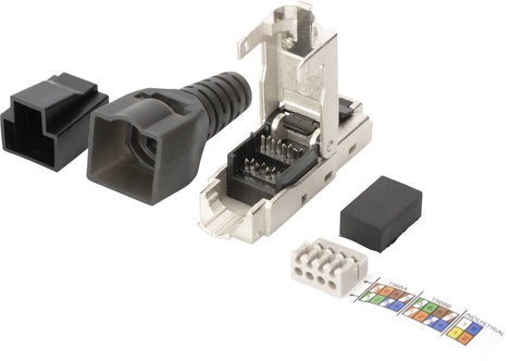 Digitus RJ45 Hálózat Csatlakozó CAT 6A, Szereletlen [1x LSA, Vágó szorító, Gyorscsatlakozó - 1x RJ45 3. kép