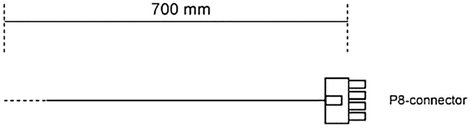 BeQuiet Számítógép, Áram Kábel [1x ATX dugó, 8 pólusú - 1x ATX dugó, 8 pólusú] 0.70 m Fekete 3. kép