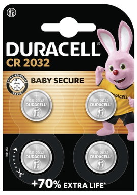 Duracell Gombelem CR 2032 3 V 4 db 220 mAh Lítium Elektro 2032