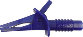 Cliff FCR7943 Biztonsági krokodilcsipesz Dugaszoló csatlakozó, 4 mm CAT II 1000 V, CAT III 600 V Kék