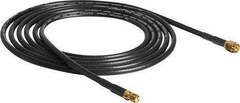 Delock WLAN antennák Hosszabbítókábel [1x SMA dugó - 1x SMA alj] 10.00 m Fekete aranyozott érintkező 2. kép