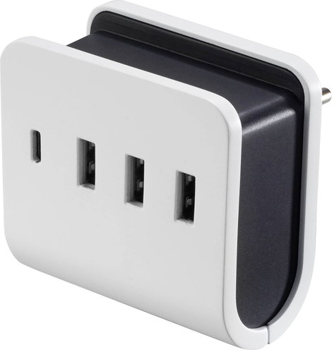 VOLTCRAFT UC-4ACX001 USB-s töltőkészülék 24 W Aljzat dugó Kimeneti áram (max.) 4.8 A Kimenetek száma