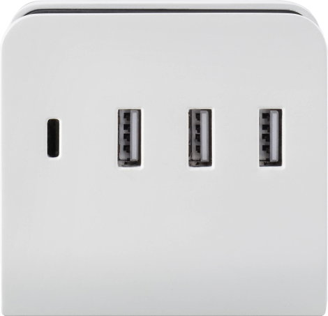 VOLTCRAFT UC-4ACX001 USB-s töltőkészülék 24 W Aljzat dugó Kimeneti áram (max.) 4.8 A Kimenetek száma 2. kép