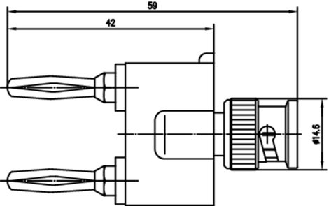 Telegärtner J01008A0626 Mérőadapter BNC dugó - lamellás dugó, 4 mm, lamellás dugó, 4 mm Fekete, Ezüs 2. kép