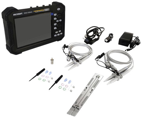 Digitális kézi oszcilloszkóp 100 MHz 4 csatornás 1 GSa/mp 40 Mpts 14 bit DSO, Voltcraft DSO-5104H 11. kép