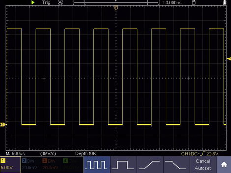 Digitális kézi oszcilloszkóp 100 MHz 4 csatornás 1 GSa/mp 40 Mpts 14 bit DSO, Voltcraft DSO-5104H 14. kép