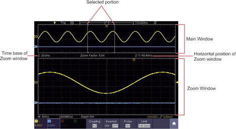 Digitális kézi oszcilloszkóp 100 MHz 4 csatornás 1 GSa/mp 40 Mpts 14 bit DSO, Voltcraft DSO-5104H 20. kép
