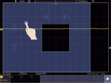 Digitális kézi oszcilloszkóp 100 MHz 4 csatornás 1 GSa/mp 40 Mpts 14 bit DSO, Voltcraft DSO-5104H 23. kép