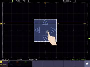Digitális kézi oszcilloszkóp 100 MHz 4 csatornás 1 GSa/mp 40 Mpts 14 bit DSO, Voltcraft DSO-5104H 24. kép