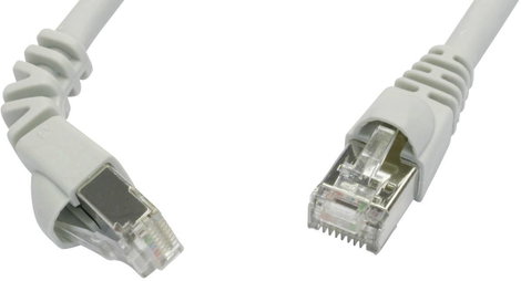 Telegärtner L00003A0119 RJ45 Hálózati kábel, patchkábel CAT 6A S/FTP 5.00 m Szürke Lángálló, Védővel