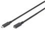 Digitus USB kábel USB 2.0 USB-C® dugó, USB-C® alj 2.00 m Fekete Hajlékony, Fólia árnyékolás, Fonat á bélyegkép