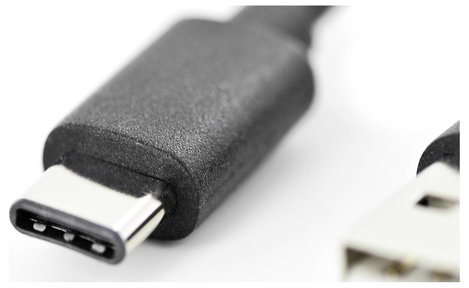 Digitus USB kábel USB 2.0 USB-A dugó, USB-C® dugó 1.00 m Fekete Hajlékony, Fólia árnyékolás, Fonat á 2. kép