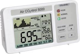 Levegőminőség mérő, CO2 kijelző, széndioxid mérőműszer, fehér, TFA Dostmann AirCO2ntrol 5000