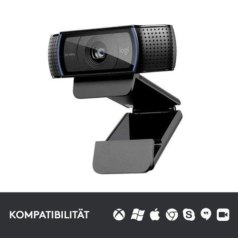 Full HD webkamera 1920 x 1080 pixel, csíptetős tartó, Logitech HD Pro Webcam C920 3. kép