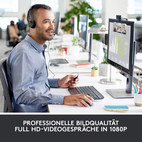 Full HD webkamera 1920 x 1080 pixel, csíptetős tartó, Logitech HD Pro Webcam C920 4. kép