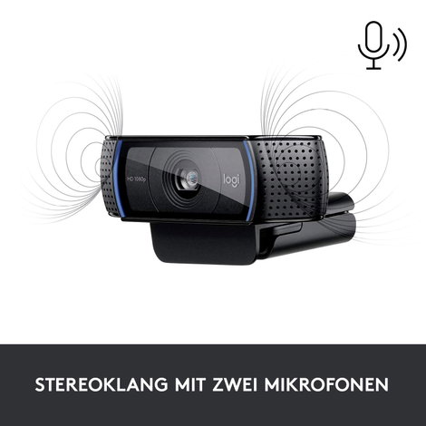 Full HD webkamera 1920 x 1080 pixel, csíptetős tartó, Logitech HD Pro Webcam C920 6. kép