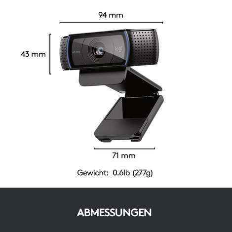 Full HD webkamera 1920 x 1080 pixel, csíptetős tartó, Logitech HD Pro Webcam C920 9. kép
