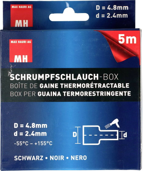 Max Hauri AG 132675 Zsugorcső Fekete 2.4 mm 4.8 mm 5 m 5. kép