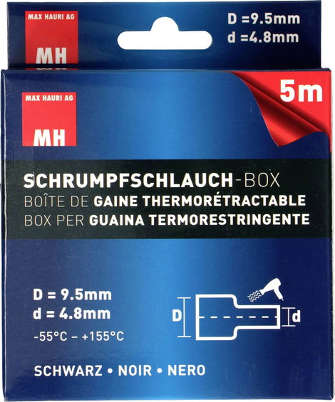 Max Hauri AG 132677 Zsugorcső Fekete 4.8 mm 9.5 mm 5 m 5. kép