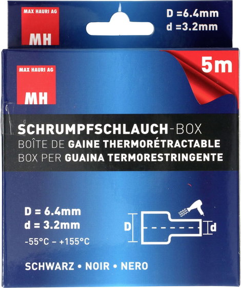 Max Hauri AG 132676 Zsugorcső Fekete 3.2 mm 6.4 mm 5 m 5. kép