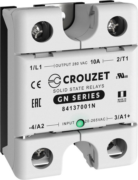 Crouzet Félvezető relé 84137001N 10 A Kapcsolási feszültség (max.): 280 V/AC Nullfeszültség kapcsoló