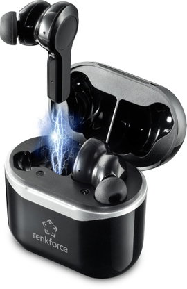 Renkforce RF-NCE-500 In Ear fejhallgató Bluetooth® Fekete Noise Cancelling Headset, Hangerő szabályo