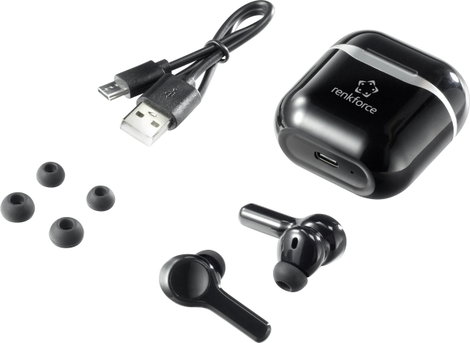 Renkforce RF-NCE-500 In Ear fejhallgató Bluetooth® Fekete Noise Cancelling Headset, Hangerő szabályo 5. kép