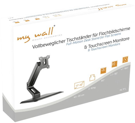 My Wall HL 17 L Monitor asztali tartó Álló, Csuklóval mozgatható, Forgatható, Dönthető, Állítható ma 3. kép