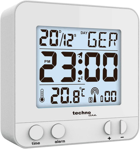 Techno Line WT235 si Rádiójel vezérlésű Ébresztőóra Ezüst Riasztási idők 1 2. kép