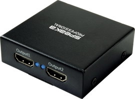 SpeaKa Professional SP-HDS-220 1+2 port HDMI elosztó Ultra HD-re alkalmas 3840 x 2160 pixel Fekete