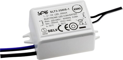 Self Electronics SLT3-350IS-1 LED meghajtó Állandó áramú 3.15 W 350 mA 3.0 - 9.0 V/DC Bútorhoz alkal