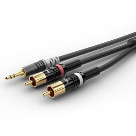 Sommer Cable HBP-3SC2-0600 Audio Csatlakozókábel [1x Jack dugó, 3,5 mm-es - 2x RCA dugó] 6.00 m Feke