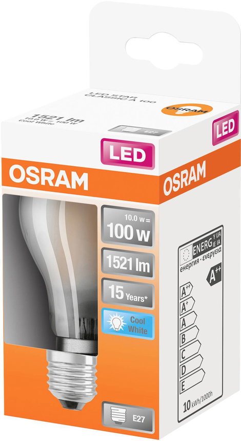 LEDVANCE 4058075434028 LED EEK D (A - G) E27 Izzólámpa forma 11 W = 100 W Hidegfehér (Ø x H) 60.0 mm 2. kép