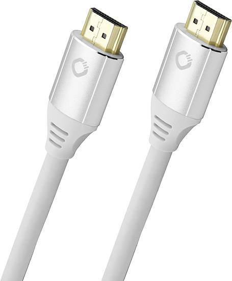 Oehlbach HDMI Csatlakozókábel HDMI-A dugó, HDMI-A dugó 2.00 m Fehér D1C92491 Ultra HD (8K) HDMI kábe